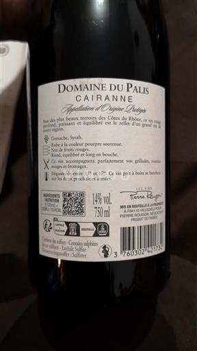 Thung lũng Rhône Cairanne Domaine Palis 2024