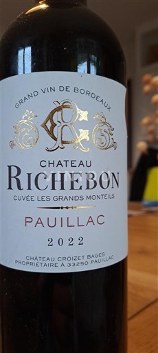 Bordeaux Pauillac Château Richebon Les Grands Montels 2022