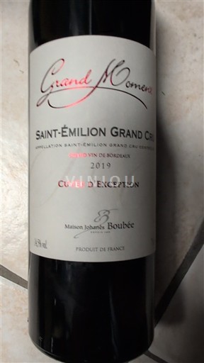 Bordeaux Saint-Émilion Grand Cru Grand Cru Maison Johanns Boubée d'Exception 2019
