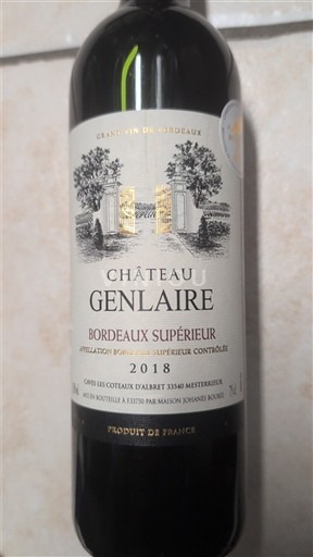 Bordeaux Bordeaux Supérieur Château Genlaire 2018