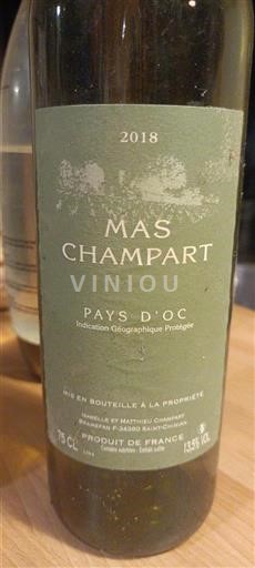 Languedoc-Roussillon Pays d'Oc Mas Champart 2018