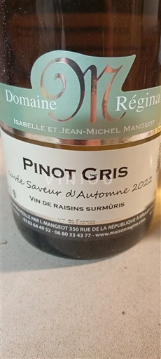 Alsazia Pinot grigio Domaine Régina Saveur d'Automne 2022