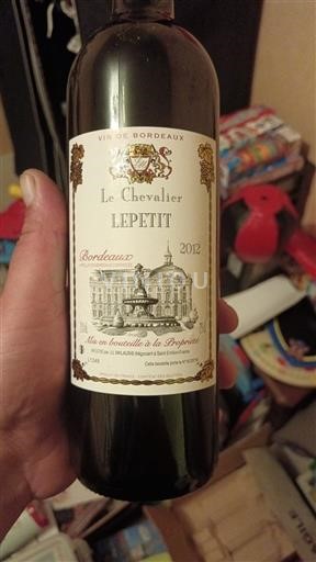 Bordeaux Le Chevalier Lepetit 2012