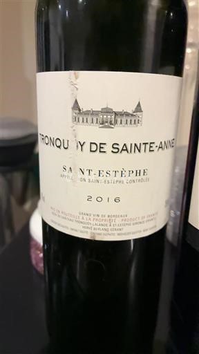 Bordeaux Saint-Estèphe Tronquoy de Sainte-Anne 2016