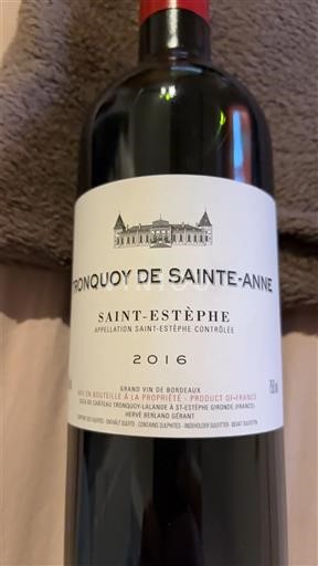 Burdeos Saint-Estèphe Tronquoy de Sainte-Anne 2016