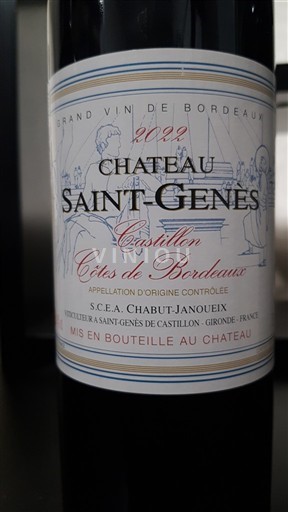 Bordeaux Castillon Côtes de Bordeaux Château Saint-Genès 2022