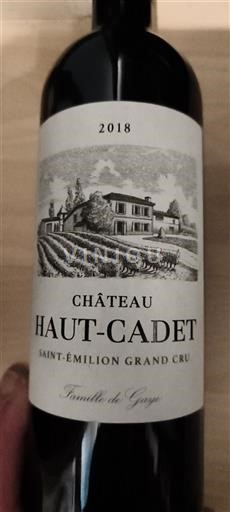 Bordeaux Saint-Émilion Grand Cru Grand Cru Château Haut-Cadet 2018