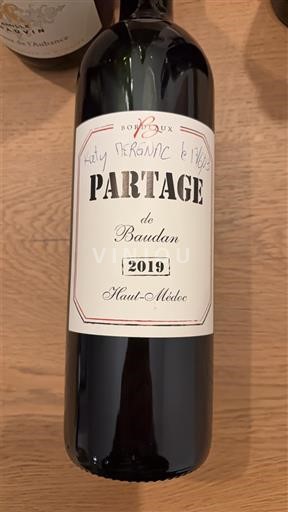 Bordeaux Haut-Médoc Baudan Partage 2019