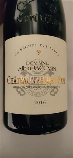 Rhône-dalen Châteauneuf-du-Pape Domaine Albin Jacumin La Bégude des Papes 2016