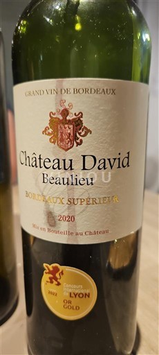 Bordeaux Bordeaux supérieur Château David Beaulieu 2020