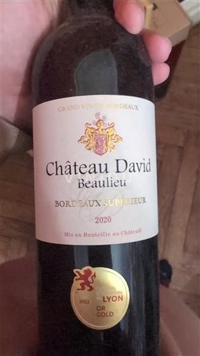 Bordeaux Bordeaux Supérieur Château David Beaulieu 2020