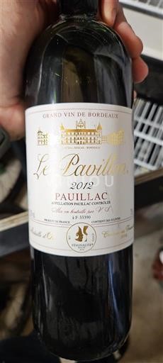 Bordeaux Pauillac Le Pavillon 2012