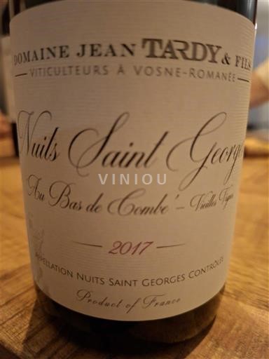 Bourgogne Nuits-saint-georges Domaine Jean Tardy & Fils Au Bas de Combe - Vieille Vigne 2017