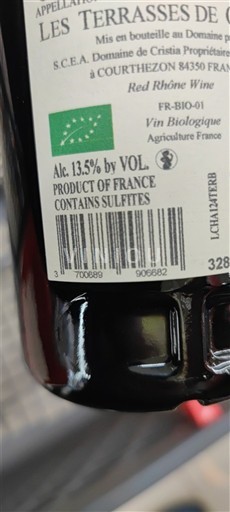 Rhônevallei Côtes-du-rhône Domaine Cristia Les Terrasses de Cristia Niet-geïntegreerd