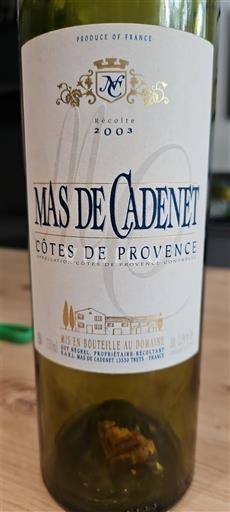 Provence Côtes-de-Provence Mas de Cadenet 2003