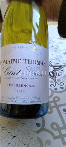 Burgundi Saint-Véran Domaine Thomas Les Charmones 2022