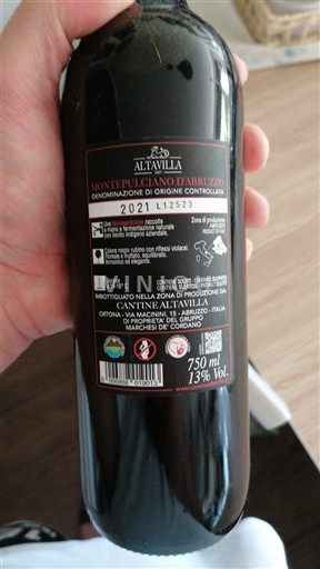 Abruzzo Wines Montepulciano d'Abruzzo Cantine Altavilla 2021