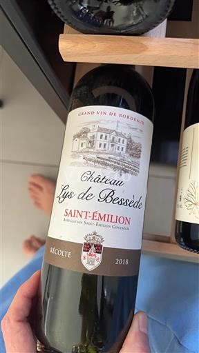 Bordeaux Saint-Émilion Château Lys de Bessède 2018