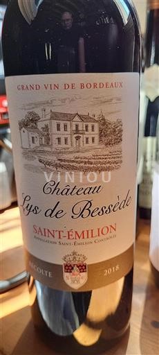 Bordeaux Saint-Émilion Château Lys de Bessède 2018