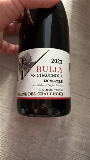 Burgundi Rully Domaine Des Chauchoux Les Chauchoux Monopole 2023