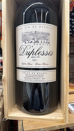 Bordeaux Côtes-de-bourg Domaine Duplessis 2022