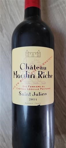 Vin Rouge sec Château Moulin Riche 2014 France Bordeaux Saint-Julien AOC