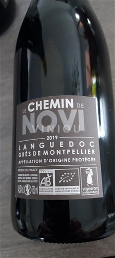 Vin Rouge sec Le Chemin de Novi Domaine Novi 2019 France Languedoc Grès de Montpellier AOC