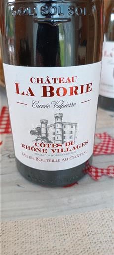 Vin Rouge sec Cuvée Vignerie Château La Borie 2024 France Vallée du Rhône Côtes-du-rhône-villages AOC