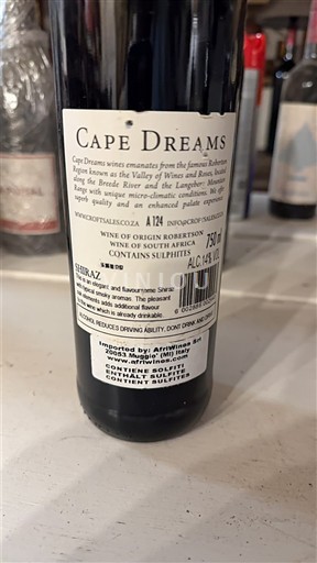 Breede River Valley Robertson Cape Dreams Shiraz 2015