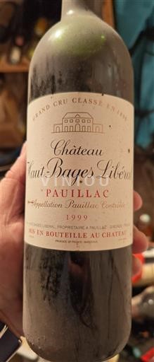 Bordeaux Pauillac Grand Cru Château Haut-Bages Libéral 1999