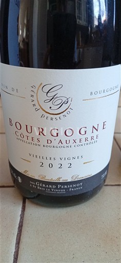 Bourgogne Bourgogne Côtes d'Auxerre Gérard Persenot Vieilles Vignes 2022