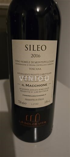 Toscana Vino Nobile di Montepulciano Il Macchione Sileo 2016
