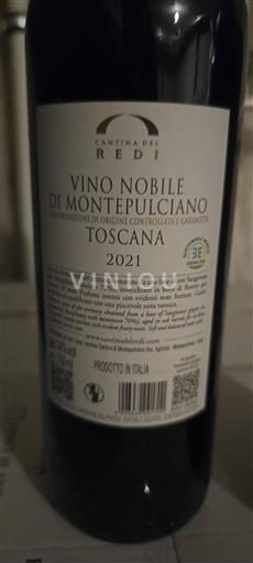Toscana Vino Nobile di Montepulciano Cantina del Redi 2021