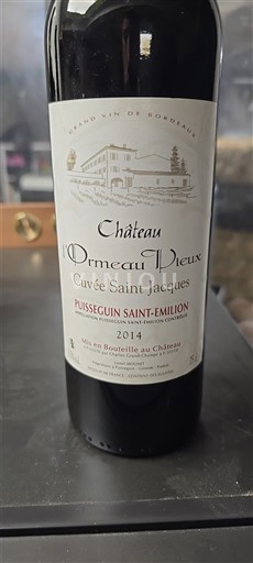 Bordeaux Puisseguin-Saint-Émilion Château L'Ormeau Vieux Saint Jacques 2014