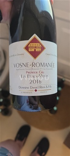 Borgogna Vosne-Romanée Premier Cru Domaine Daniel Rion & Fils Les Beaux-Monts 2016