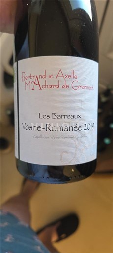 Borgogna Vosne-Romanée Bertrand et Axelle Machard de Gramont Les Barreaux 2019