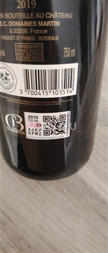 Bordeaux Domaine S Martin 2019