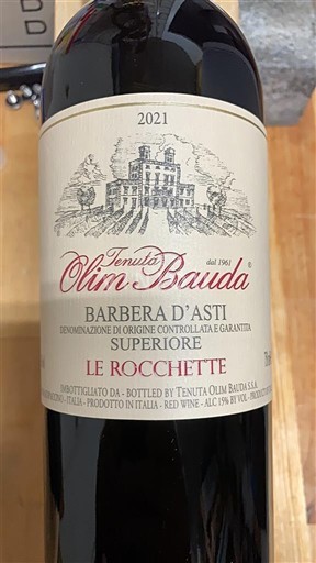 Piedmont Wines Barbera d'Asti Tenuta Olim Bauda Le Rocchette 2021