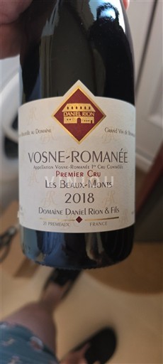 Borgogna Vosne-Romanée Premier Cru Domaine Daniel Rion & Fils Les Beaux-Monts 2018