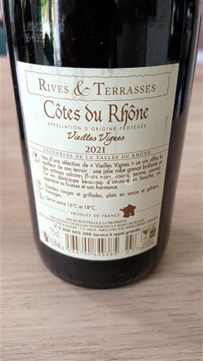 Vale do Ródano Côtes-do-Ródano Rives & Terrasses Vieilles Vignes 2021