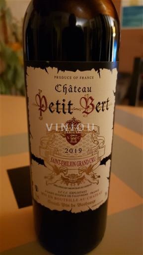 Bordeaux Saint-Émilion Grand Cru Grand Cru Château Petit Bert 2019