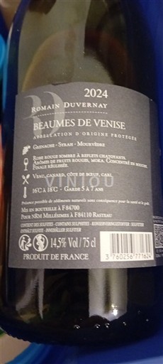 Vallée du Rhône Beaumes de Venise Romain Duvernay 2024