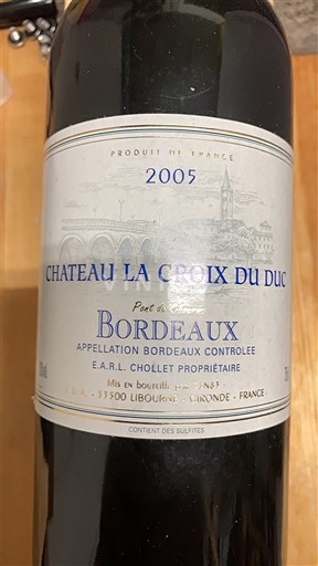 Bordeaux Château La Croix du Duc 2005