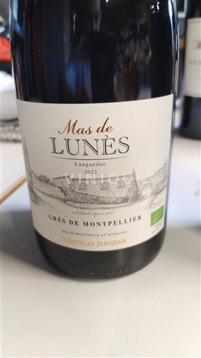 Wines Rouge sec Mas de Lunes 2022 France Languedoc Grès de Montpellier AOC