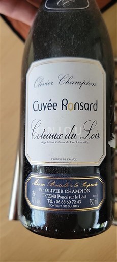 Thung lũng sông Loire Coteaux-du-Loir Domaine Olivier Champion Ronsard 2020