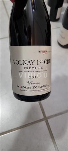 Bourgogne Volnay Premier Cru Domaine Nicolas Rossignol Fremiets 2017
