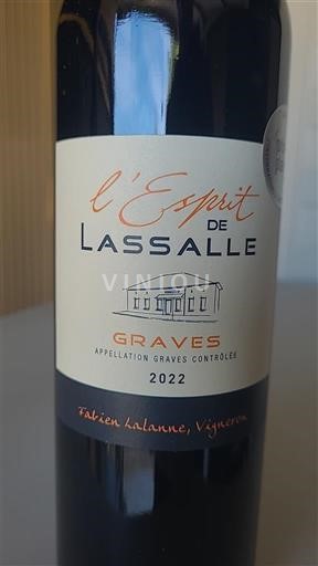 Vin Rouge sec L'Esprit de Lassalle Lassalle 2022 France Bordeaux Graves AOC