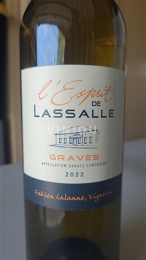 Vin Blanc sec L'Esprit de Lassalle Lassalle 2022 France Bordeaux Graves AOC