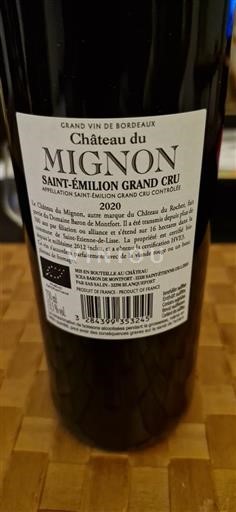 Bordeaux Saint-Émilion Grand Cru Grand Cru Château Mignon 2020
