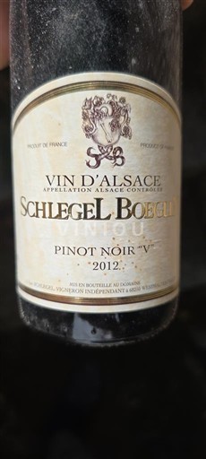Alsace Schlegel Boegli Pinot Noir 'V' 2012